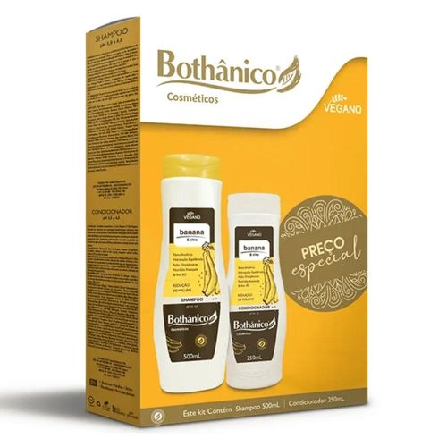 Kit Shampoo e Condicionador Banana e Chia Bothânico Cosméticos