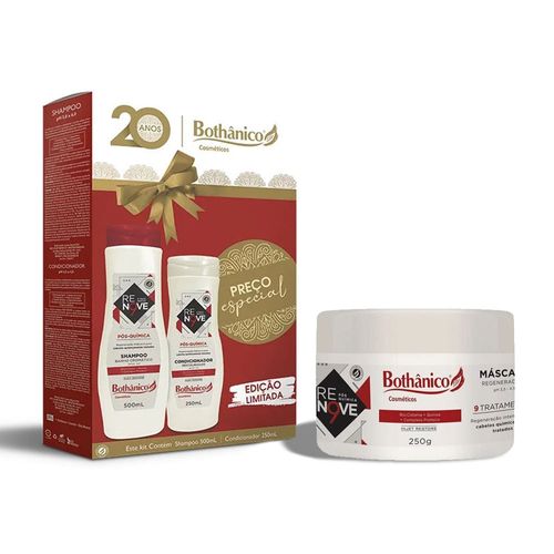 Kit Shampoo, Condicionador e Máscara Pós Química Bothânico Cosméticos