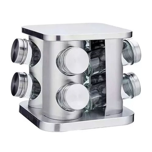 Porta Temperos Com 8 Potes Quadrado 90ml Mdl