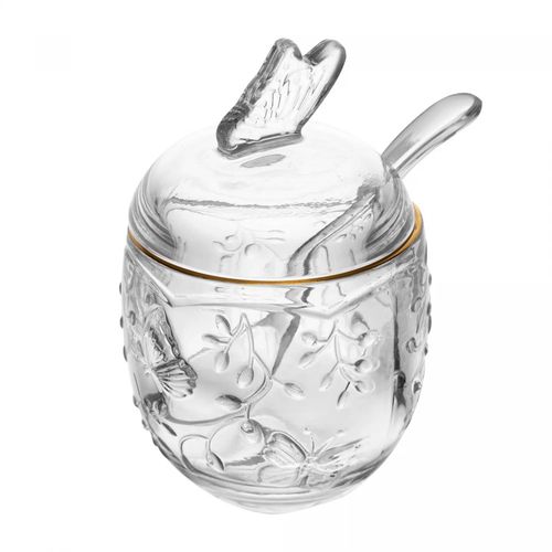 Açucareiro com Colher New Butterfly com Fio de Ouro 250ml Lyor