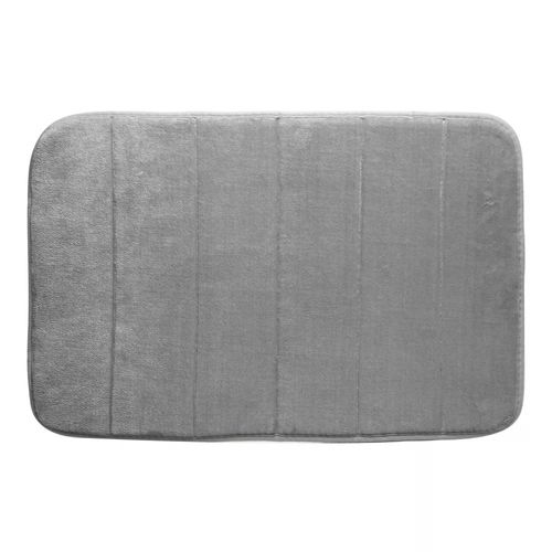 Tapete de Poliéster com Antiderrapante para Banheiro Cinza 60cm x 40cm Lyor