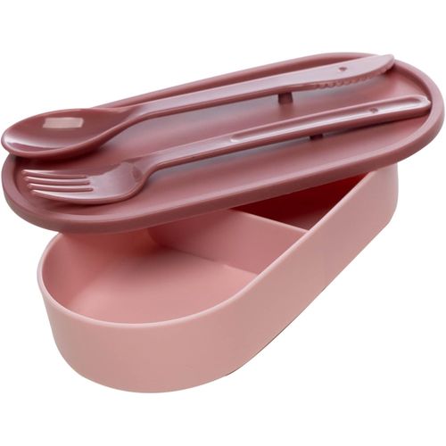 Marmita Hermética com Talheres 850ml em Plástico Rosa Lyor