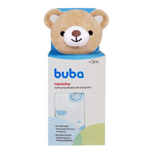 Ursinho Com Prendedor De Chupeta Azul Buba