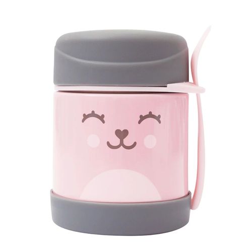 Pote Térmico Com Talher Gumy Rosa Buba