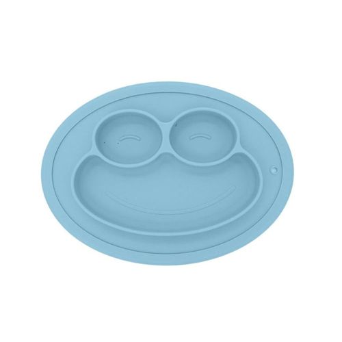 Prato Infantil Em Silicone Azul Mimo Style