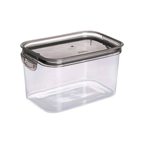 Pote com Trava Mais Retangular Cristal 1,2L Plasútil