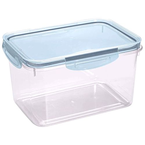 Porta Mantimentos Retangular Hermético Azul Mediterrâneo 4L Plasútil