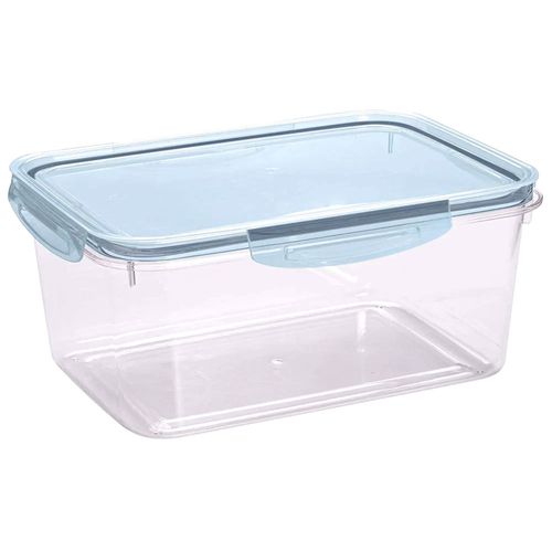 Porta Mantimentos Retangular Hermético Azul Mediterrâneo 2,6L Plasútil