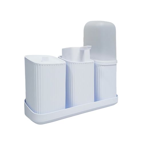 Kit Para Banheiro Com 3 Peças Branco Usual Plastic