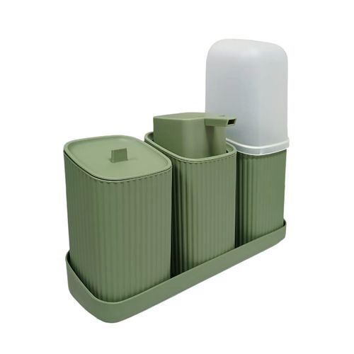 Kit Para Banheiro Com 3 Peças Verde Usual Plastic