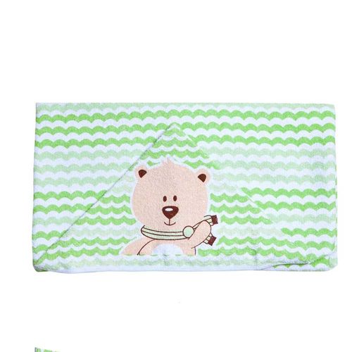 Toalha Com Capuz Felpuda 90x70cm Verde Urso Papi