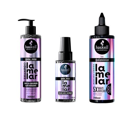 Kit Shampoo 300ml Mascara Liquida 200ml Sérum Óleo Supremo 100ml Lamelar Haskell