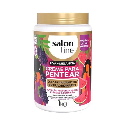 Creme Para Pentear 1kg Cachos Kids Uva E Melancia Salon Line