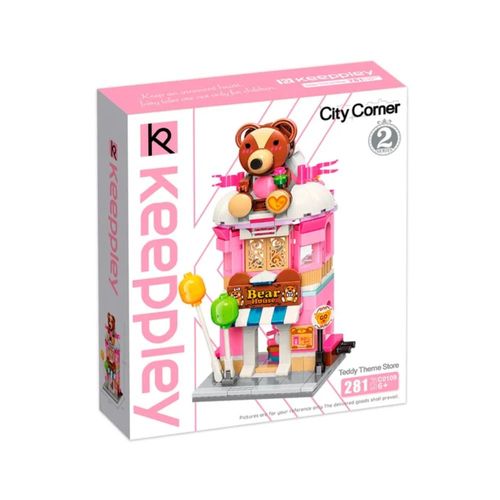 Brinquedo Blocos De Montar Loja Das Pelúcias 281 Peças City Corner Qman