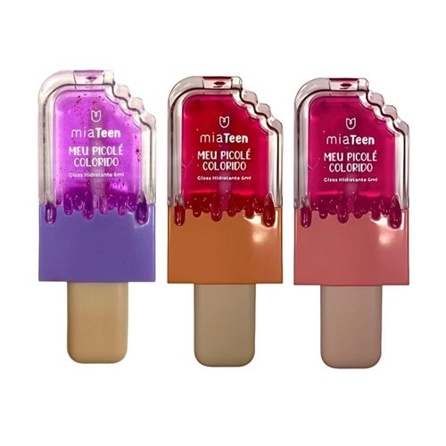Gloss Hidratante Meu Picolé 6ml Tons Sortidos Mia Make