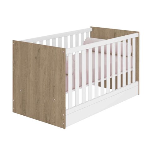 Berço Mini Cama Doce Sonho Carvalho Com Branco Qmovi