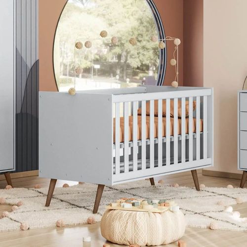Berço Mini Cama Qencanto Retrô Branco Acetinado Qmovi