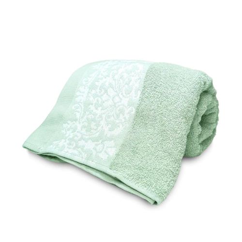 Toalha De Banho Jacquard Medalhão Verde 80cmX1,50m Corttex