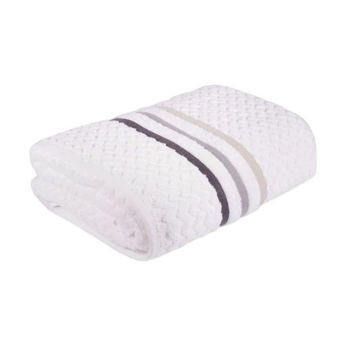 Toalha De Banho Jacquard Trento Branca 70cmX1,40m Corttex