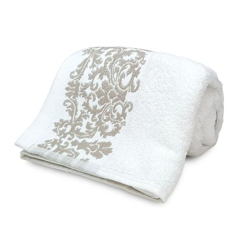 Toalha De Rosto Jacquard Medalhão Branca 50x70cm Corttex