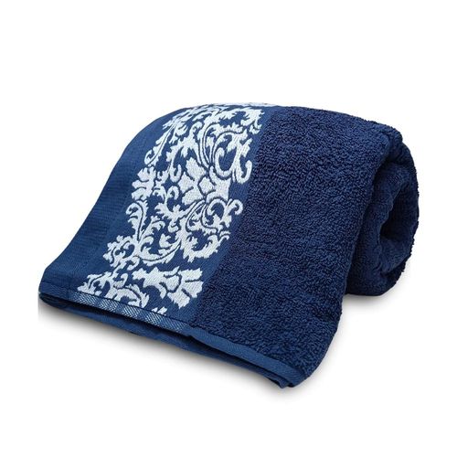 Toalha De Rosto Jacquard Medalhão Azul 50x70cm Corttex