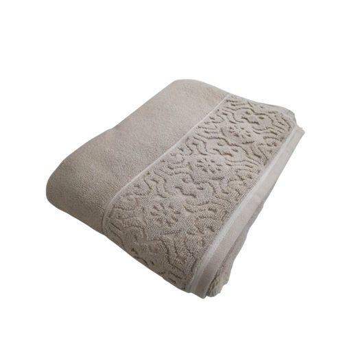 Toalha De Banho Arabesco Zero Twist Bege 70cmX1,40m Corttex