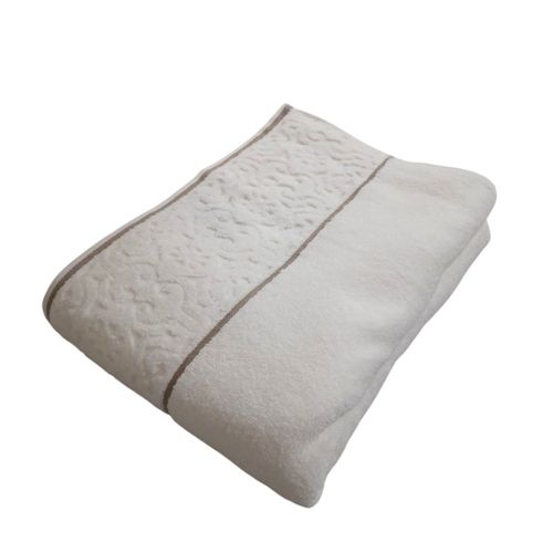 Toalha De Banho Arabesco Zero Twist Branca 70cmX1,40m Corttex