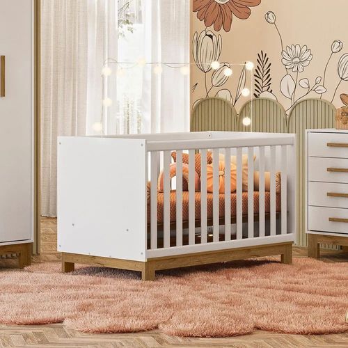Berço Mini Cama Qencanto Slim Branco Acetinado Qmovi