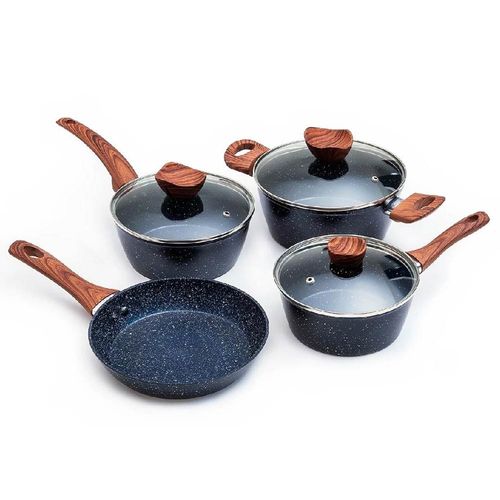 Conjunto De Panelas 4 Peças Stone Induction Preto Thika