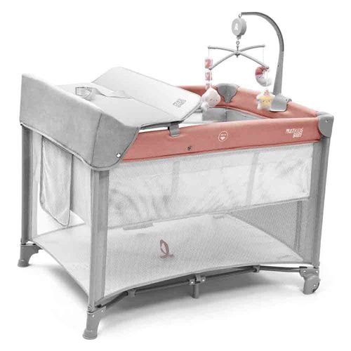 Berço Cercado Portátil DayDream 0-15 Kgs Rosa Multikids Baby