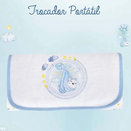Trocador De Fraldas Portátil Muito Mimo Azul Minasrey
