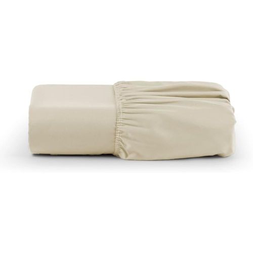 Lençol Com Elástico Casal Bege 1,38mX1,88mX30cm Camesa