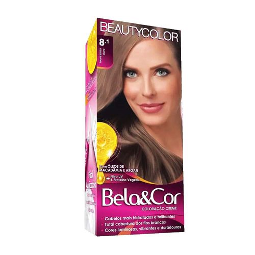Kit Tintura Bela E Cor 8.1 Louro Cinza Claro Beauty Color