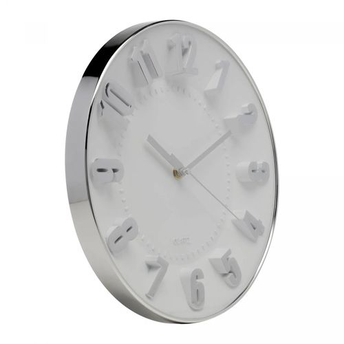 Relógio de Parede Horizonte 28cm x 4cm Branco Plástico Lyor