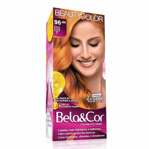 Kit Tintura Bela E Cor 96.44 Ruivo Natural Claro Beauty Color