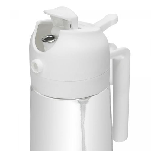 Galheteiro 2 em 1 de Vidro com Borrifador Plástico Branco 450ml Lyor