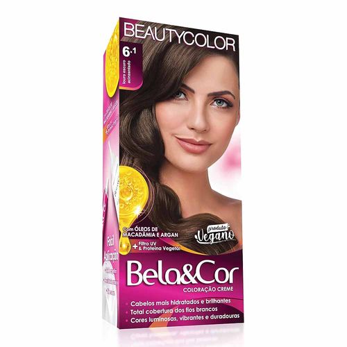 Kit Tintura Bela E Cor 6.1 Louro Escuro Acinzentado Beauty Color