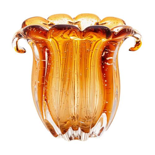 Vaso de Vidro Italy Âmbar 13,5cm x 11,5cm x 10,5cm Lyor