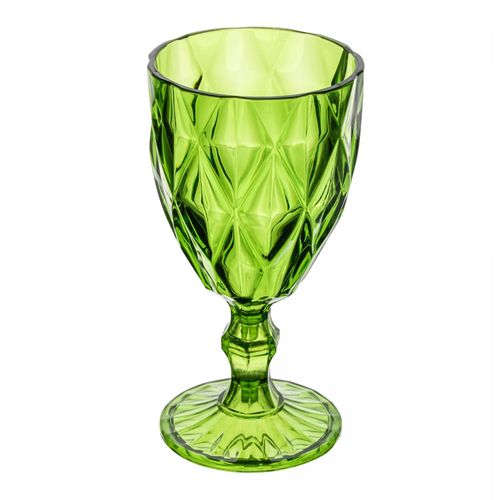 Taça de Acrílico Diamond Verde 330ml Lyor