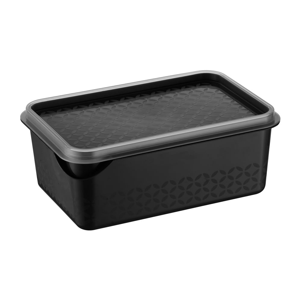 Pote Multiuso Retangular 500ml Preto UZ