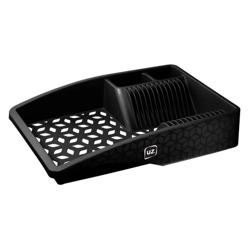 Escorredor De Louça Com Divisórias Slim Preto UZ