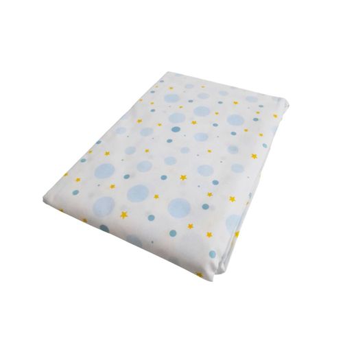 Lençol Americano Com Elástico Branco Com Azul Minasrey