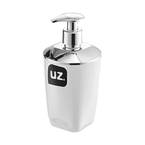 Porta Sabonete Líquido Premium Metalizado Branco UZ