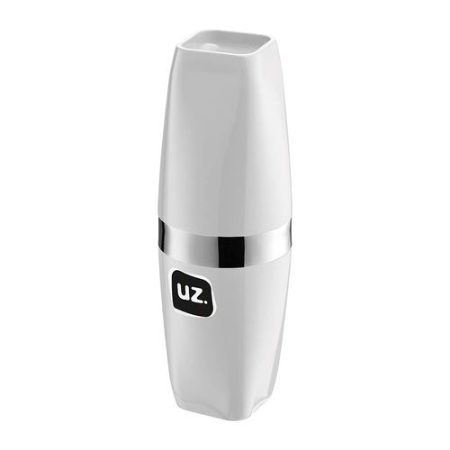 Porta Escova Com Tampa Premium Metalizado Prata UZ