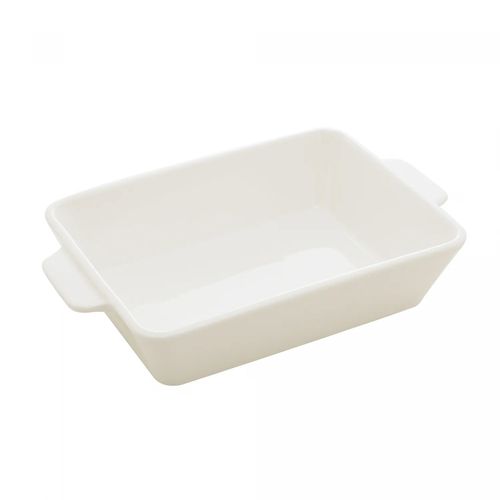 Refratário de Porcelana com Alça Basic Branco 20,5cm x 34cm x 5cm Lyor