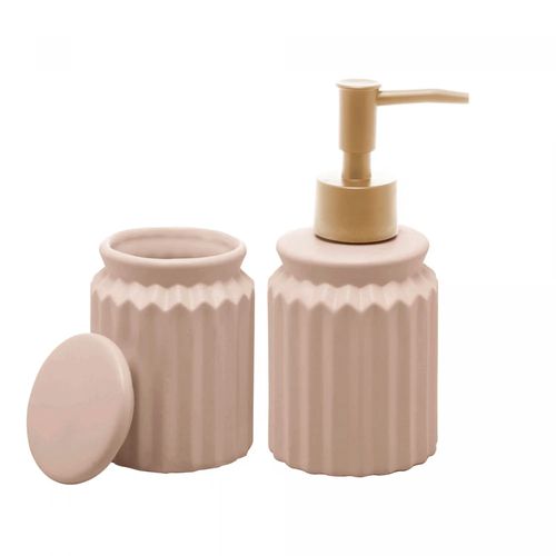Conjunto 2 Peças para Banheiro de Cerâmica Stripes Nude Lyor