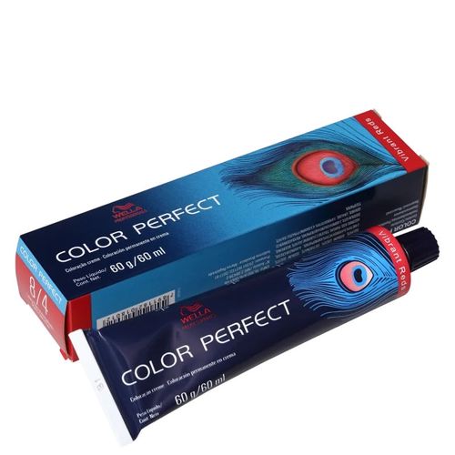 Tintura Color Perfect 7/4 Louro Médio Avermelhado 60g Wella