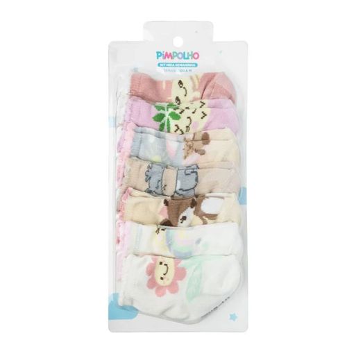 Kit Meia Semaninha Com 7 Pares Feminina De 00 A 15 Pimpolho