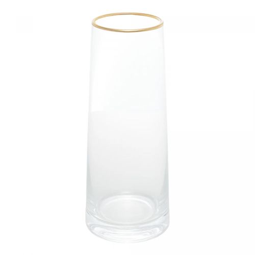 Vaso de Vidro com Borda Dourada Liz 11cm x 11cm x 27cm Wolff