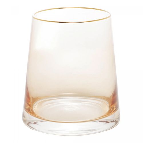 Vaso de Vidro com Fio de Ouro Âmbar Liz 11cm x 11cm x 12cm Wolff